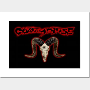 Goatamentise Goat Skull Crossbones Posters and Art